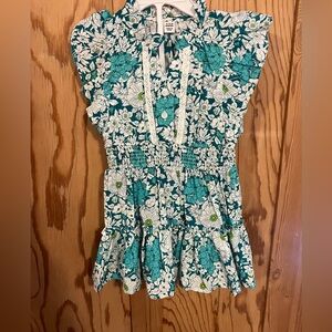Janie and Jack Floral Sleeveless Dress with Ruffle Hem- Only worn once